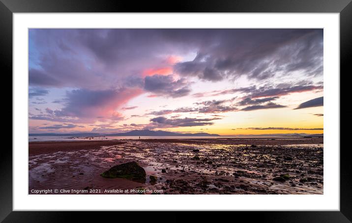 Tranquil Scottish Sunset Framed Mounted Print by Clive Ingram