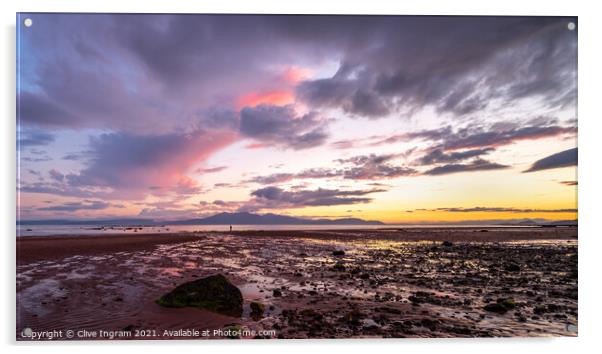 Tranquil Scottish Sunset Acrylic by Clive Ingram