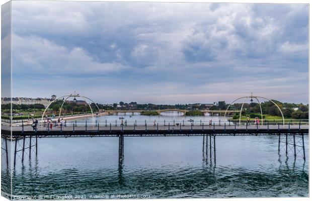 Southport Pier and Marina  Canvas Print by Phil Longfoot