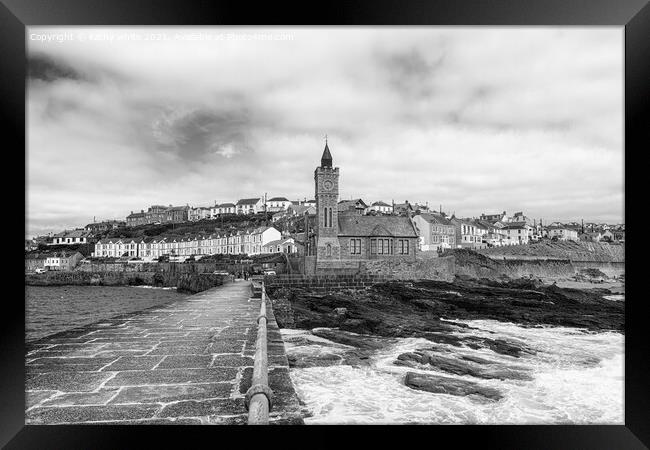 Porthleven Clock tower, Framed Print by kathy white