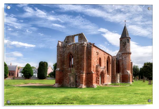 Fortrose Cathedral Acrylic by Alan Simpson