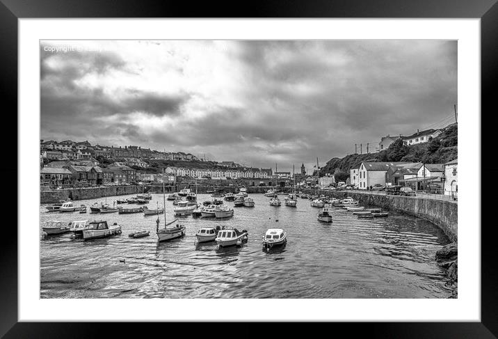 Porthleven Harbour Cornwall Framed Mounted Print by kathy white