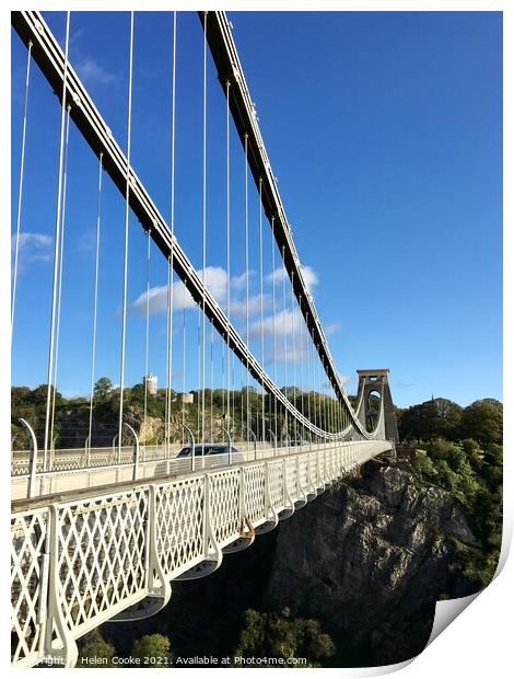 Clifton suspension bridge, Bristol UK Print by Helen Cooke