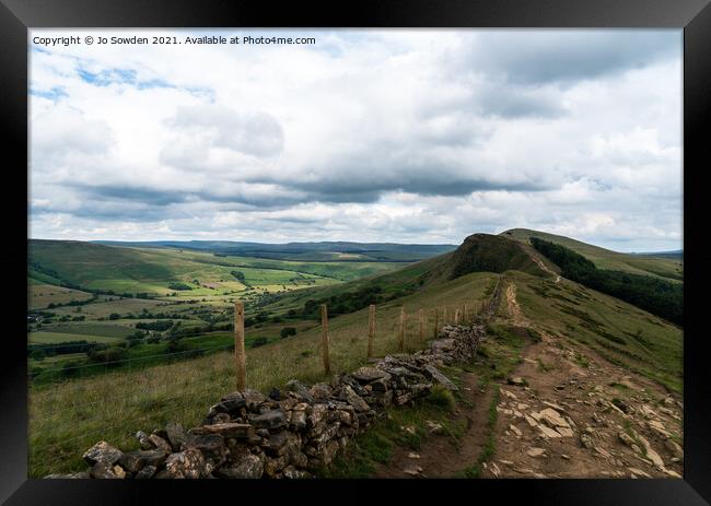 The Great Ridge, The Peak District Framed Print by Jo Sowden