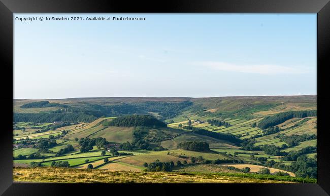 Esk Dale Valley, Yorkshire Framed Print by Jo Sowden