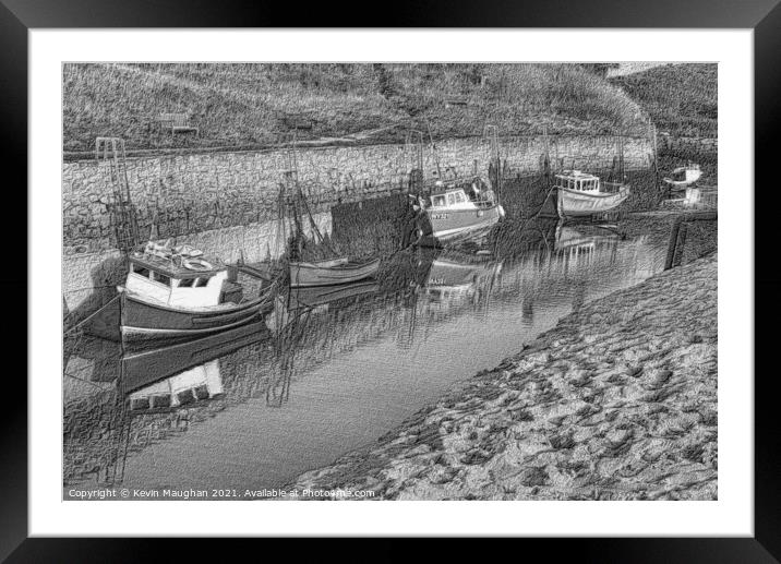 Boats At Seaton Sluice Framed Mounted Print by Kevin Maughan