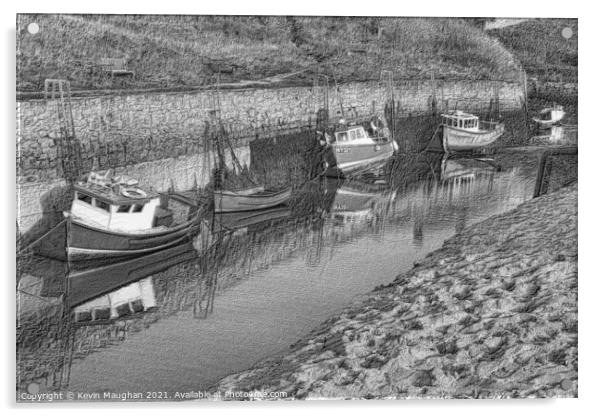 Boats At Seaton Sluice Acrylic by Kevin Maughan