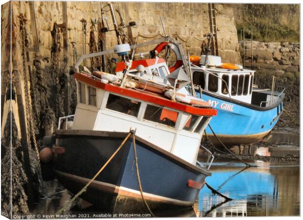 Boats At Seaton Sluice (2) Canvas Print by Kevin Maughan