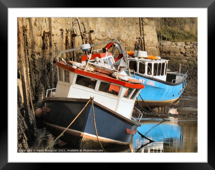 Boats At Seaton Sluice (2) Framed Mounted Print by Kevin Maughan