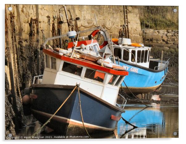 Boats At Seaton Sluice (2) Acrylic by Kevin Maughan