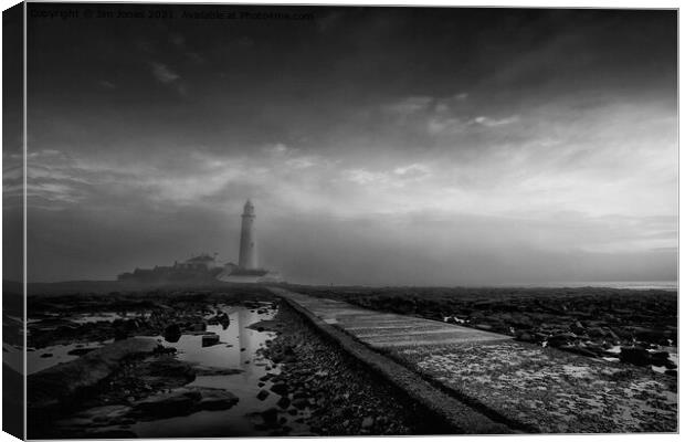 Mist Rolling in from the Sea - monochrome Canvas Print by Jim Jones