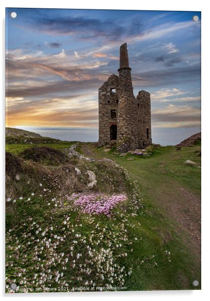 Wheal Leisure Poldark fans (Wheal Owles} Acrylic by Jim Peters