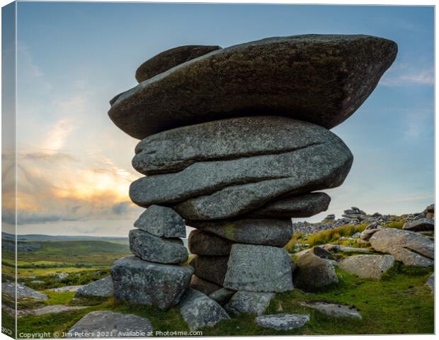 The Cheesewring on Stowes Hill Bodmin Moor  Canvas Print by Jim Peters