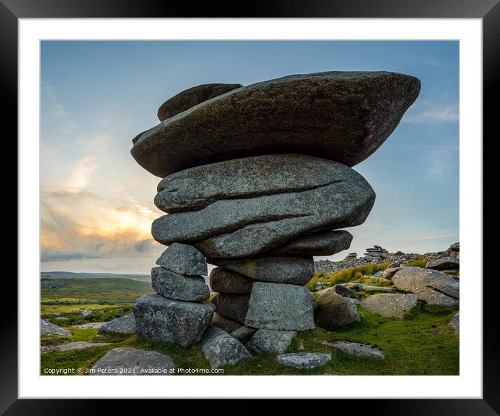The Cheesewring on Stowes Hill Bodmin Moor  Framed Mounted Print by Jim Peters