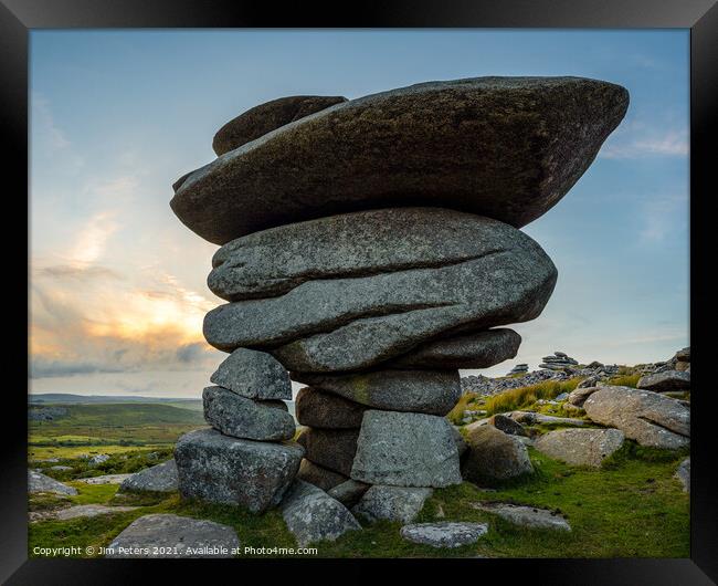 The Cheesewring on Stowes Hill Bodmin Moor  Framed Print by Jim Peters