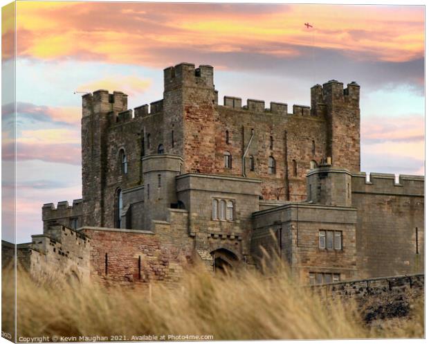 Bamburgh Castle From The Beach Canvas Print by Kevin Maughan