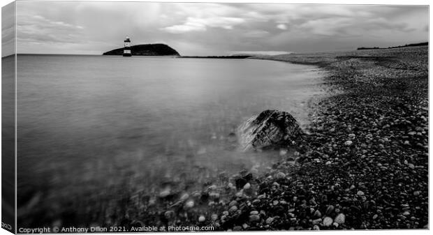 Lighthouse in Mono Canvas Print by Anthony Dillon