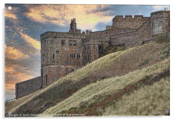 Bamburgh Castle From The Beach Acrylic by Kevin Maughan