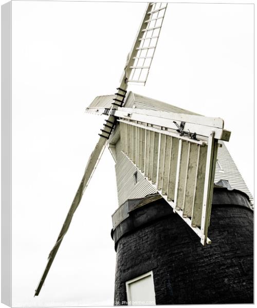 Windmill Sails in Mono Canvas Print by Anthony Dillon