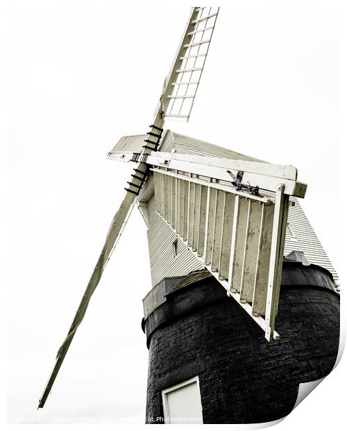 Windmill Sails in Mono Print by Anthony Dillon