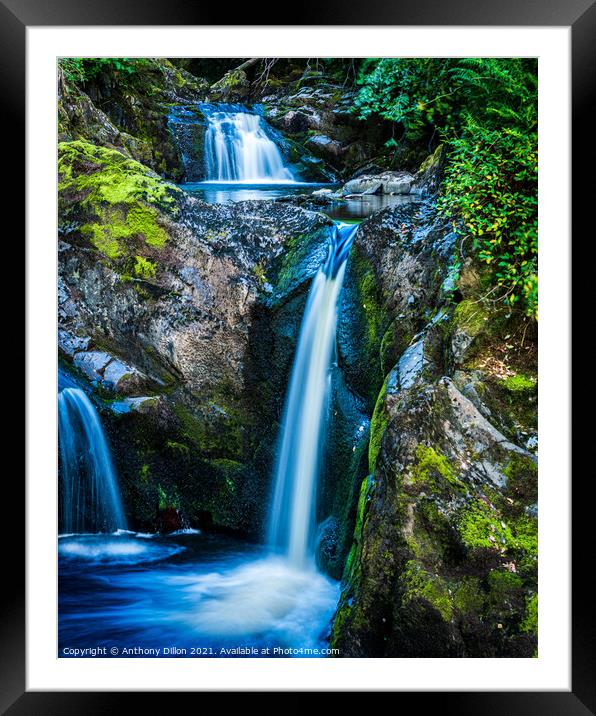 Double Waterfall  Framed Mounted Print by Anthony Dillon