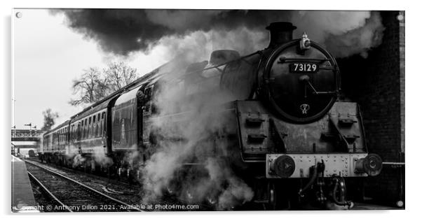Steam Train in Mono Acrylic by Anthony Dillon
