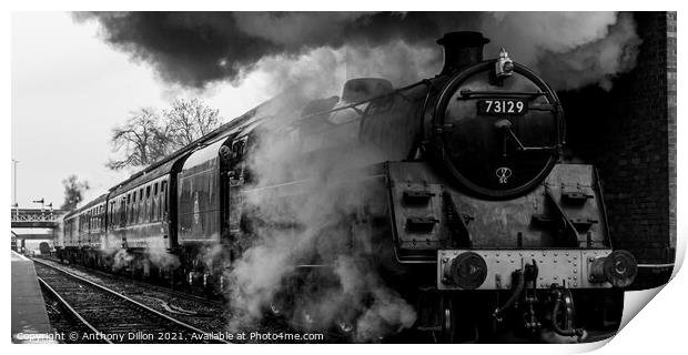 Steam Train in Mono Print by Anthony Dillon