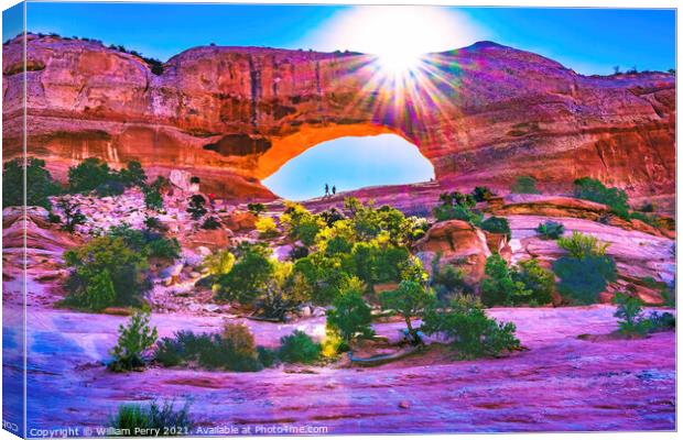 Wilson Arch Sun Rock Canyon Moab Utah  Canvas Print by William Perry