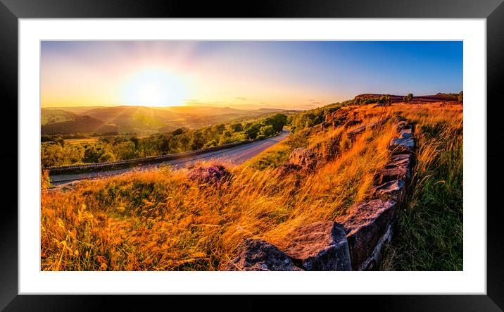 Peak district sunset Framed Mounted Print by Kevin Elias
