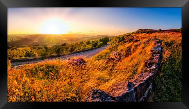 Peak district sunset Framed Print by Kevin Elias