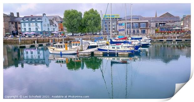 Plymouth Harbour  Print by Les Schofield