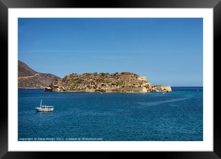 En Route from Spinalonga to Plaka, Crete, Greece Framed Mounted Print by Kasia Design