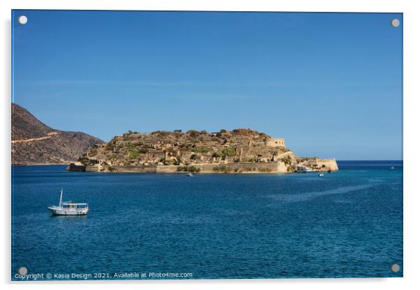 En Route from Spinalonga to Plaka, Crete, Greece Acrylic by Kasia Design