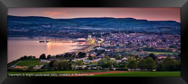 Sandown Bay At Night Panorama Framed Print by Wight Landscapes