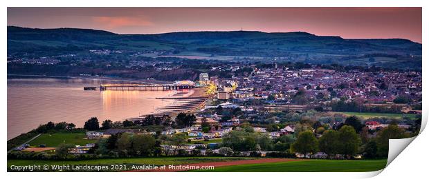 Sandown Bay At Night Panorama Print by Wight Landscapes