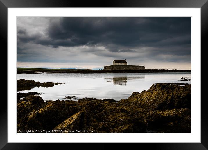 Eglwys Cwyfan Anglesey Framed Mounted Print by Peter Taylor