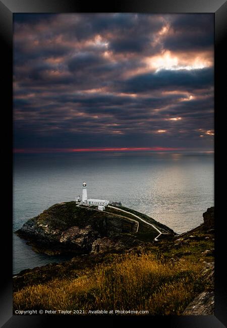 South Stack Lighthouse Framed Print by Peter Taylor