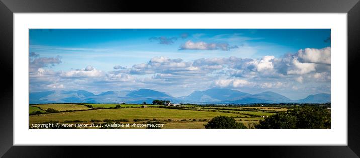 View to Snowdon from Anglesey Framed Mounted Print by Peter Taylor