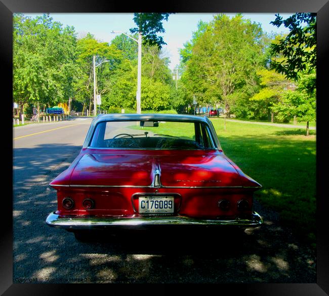 1962 Plymouth from the back Framed Print by Stephanie Moore