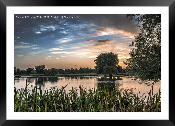 August sunset at Bushy Park Framed Mounted Print by Kevin White