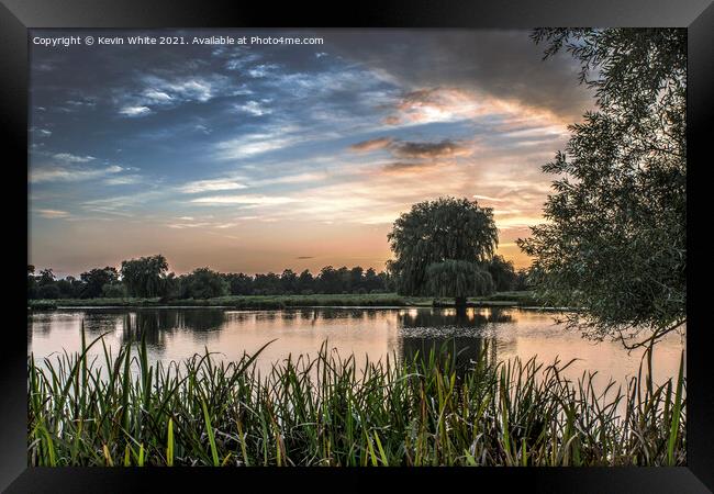 August sunset at Bushy Park Framed Print by Kevin White