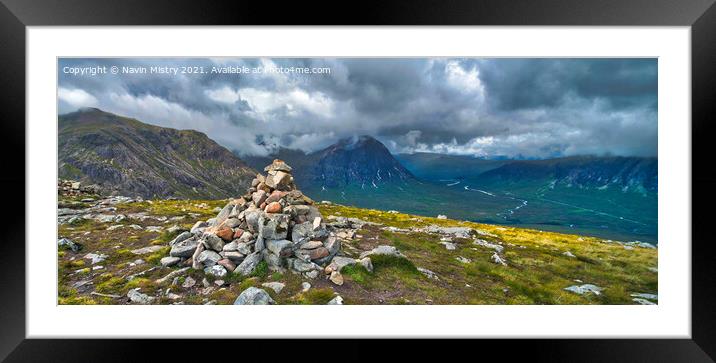 Glen Coe Scotland Panorama Framed Mounted Print by Navin Mistry