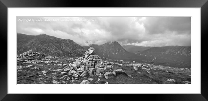 Panoramic View of Glen Coe, Scotland Framed Mounted Print by Navin Mistry