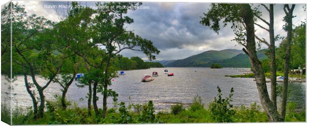 Loch Earn at St Fillans Panorama  Canvas Print by Navin Mistry