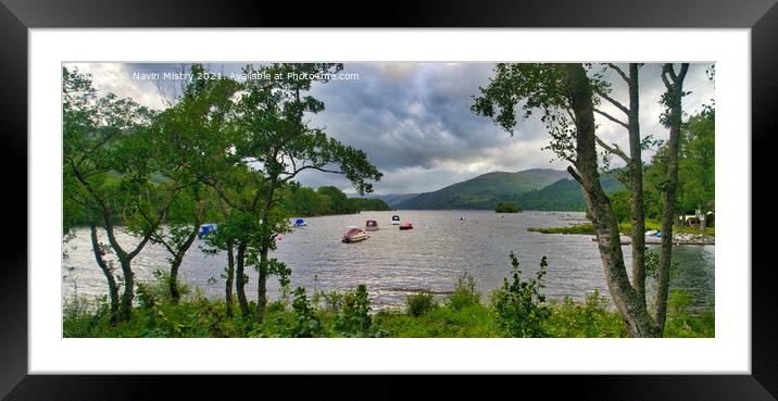 Loch Earn at St Fillans Panorama  Framed Mounted Print by Navin Mistry