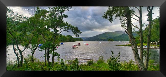 Loch Earn at St Fillans Panorama  Framed Print by Navin Mistry
