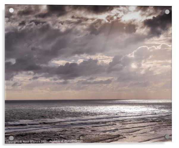 Baylys Beach Sundown Acrylic by Errol D'Souza