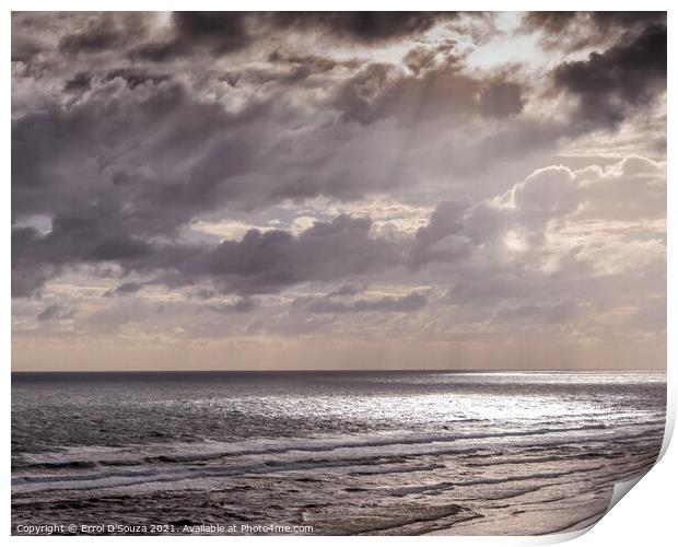 Baylys Beach Sundown Print by Errol D'Souza