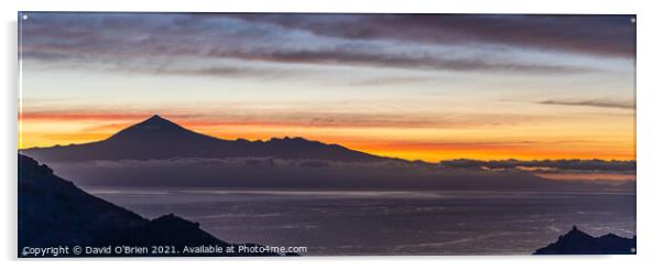 El Teide dawn Acrylic by David O'Brien