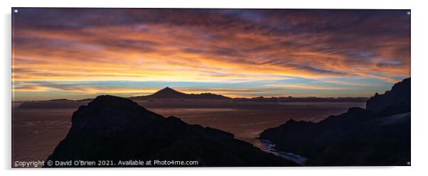 El Teide dawn Acrylic by David O'Brien